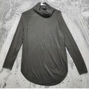 Caslon Sweater Womens XS Gray Wool Blend Cowl Neck Long Sleeve Curved Hem Tunic‎